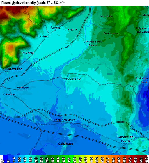 Zoom OUT 2x Piazza, Italy elevation map