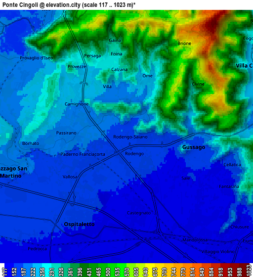 Zoom OUT 2x Ponte Cingoli, Italy elevation map