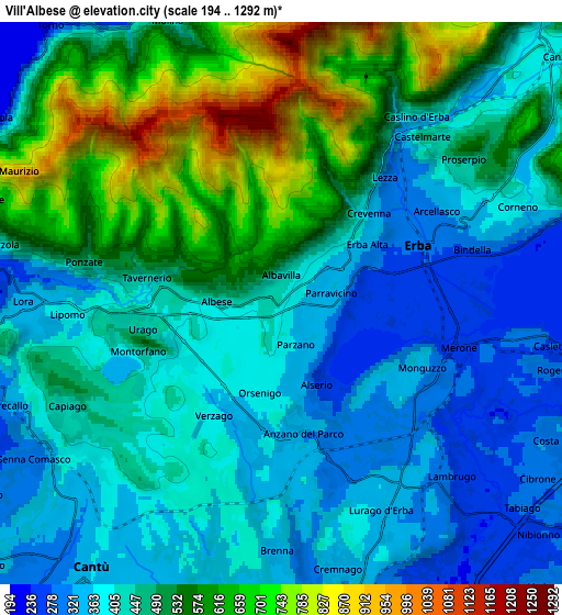 Zoom OUT 2x Vill'Albese, Italy elevation map