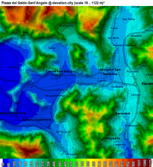 Zoom OUT 2x Piazza del Galdo-Sant'Angelo, Italy elevation map