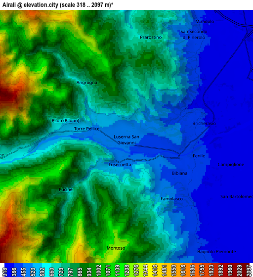 Zoom OUT 2x Airali, Italy elevation map