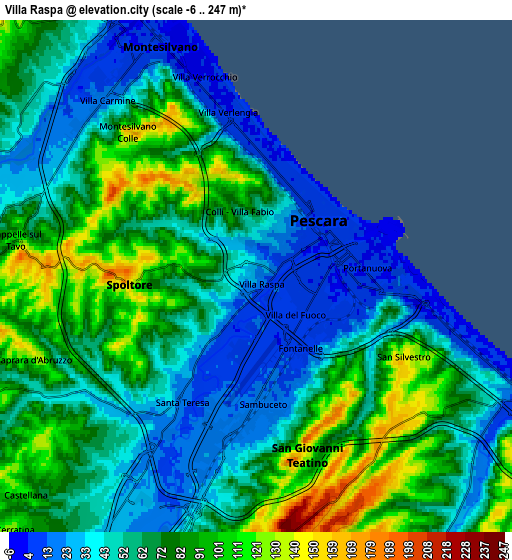 Zoom OUT 2x Villa Raspa, Italy elevation map