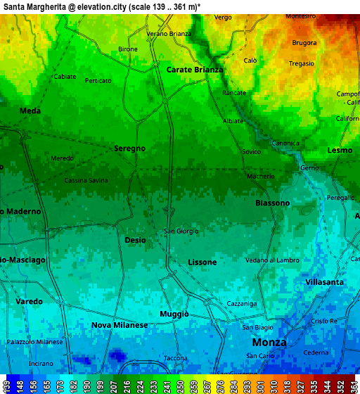 Zoom OUT 2x Santa Margherita, Italy elevation map