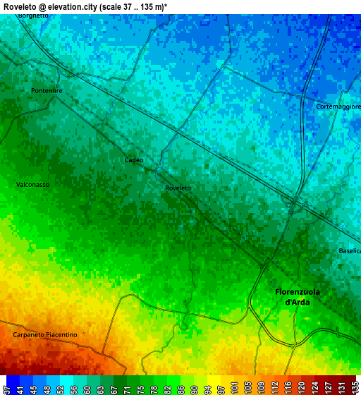 Zoom OUT 2x Roveleto, Italy elevation map