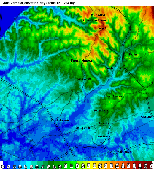 Zoom OUT 2x Colle Verde, Italy elevation map