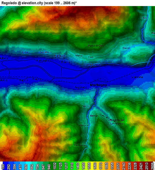 Zoom OUT 2x Regoledo, Italy elevation map