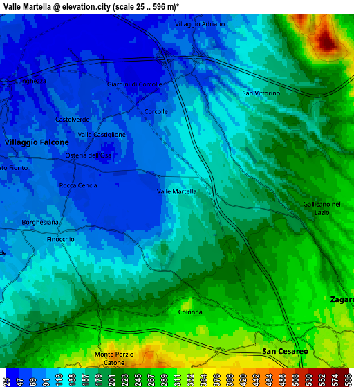 Zoom OUT 2x Valle Martella, Italy elevation map