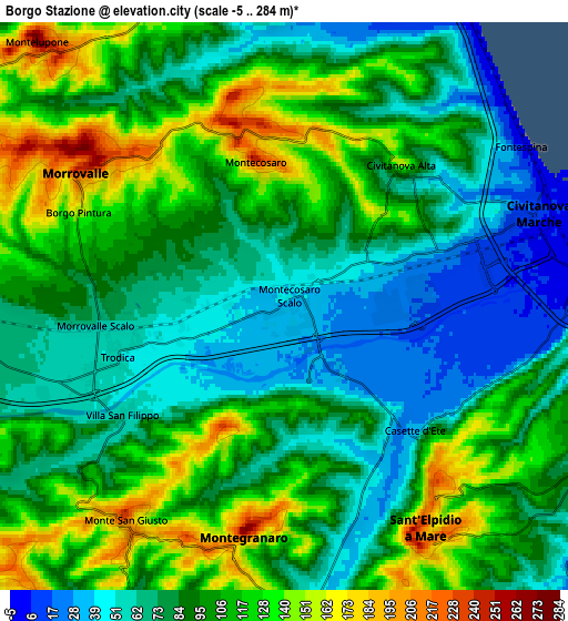 Zoom OUT 2x Borgo Stazione, Italy elevation map