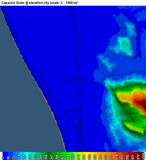 Zoom OUT 2x Capaccio Scalo, Italy elevation map