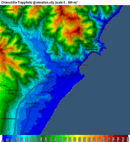 Zoom OUT 2x Chianchitta-Trappitello, Italy elevation map