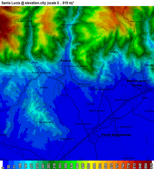 Zoom OUT 2x Santa Lucia, Italy elevation map