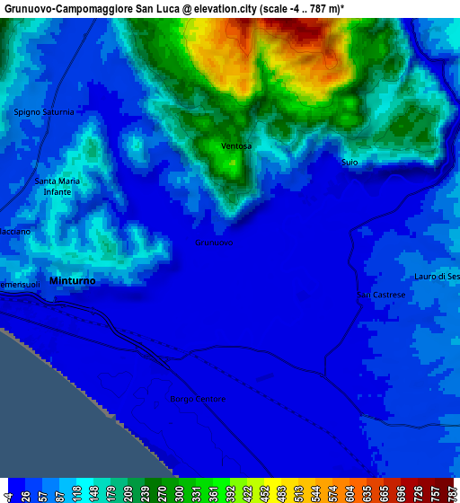 Zoom OUT 2x Grunuovo-Campomaggiore San Luca, Italy elevation map