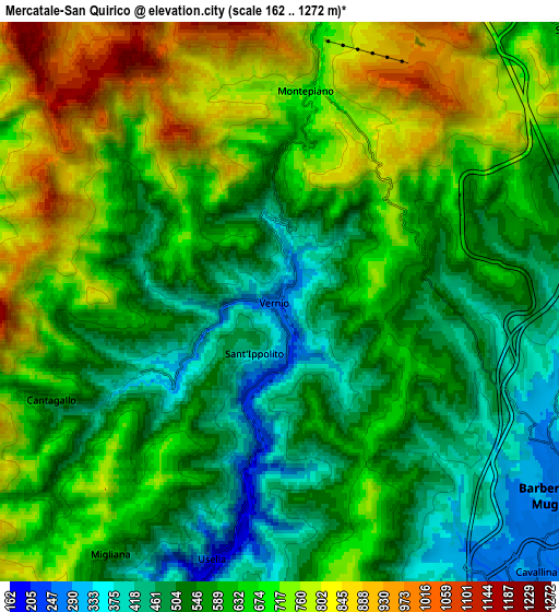 Zoom OUT 2x Mercatale-San Quirico, Italy elevation map