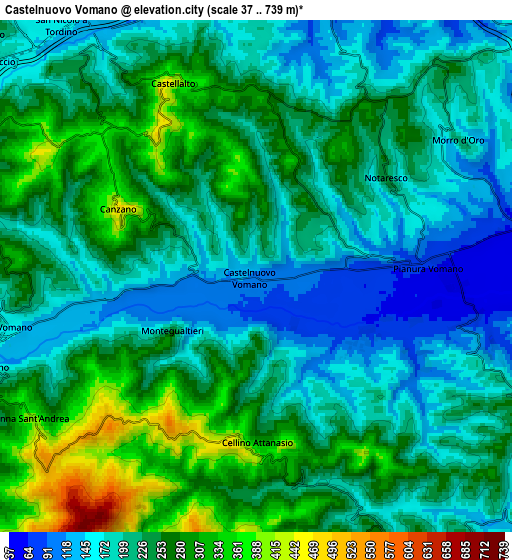 Zoom OUT 2x Castelnuovo Vomano, Italy elevation map