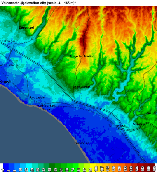 Zoom OUT 2x Valcanneto, Italy elevation map