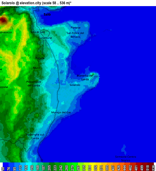 Zoom OUT 2x Solarolo, Italy elevation map