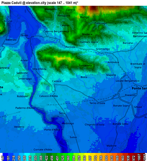 Zoom OUT 2x Piazza Caduti, Italy elevation map