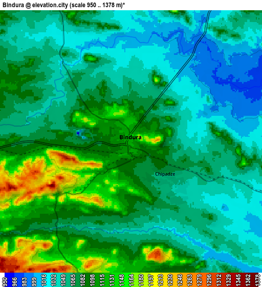 Zoom OUT 2x Bindura, Zimbabwe elevation map