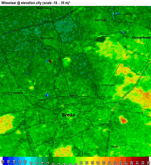 Zoom OUT 2x Wisselaar, Netherlands elevation map