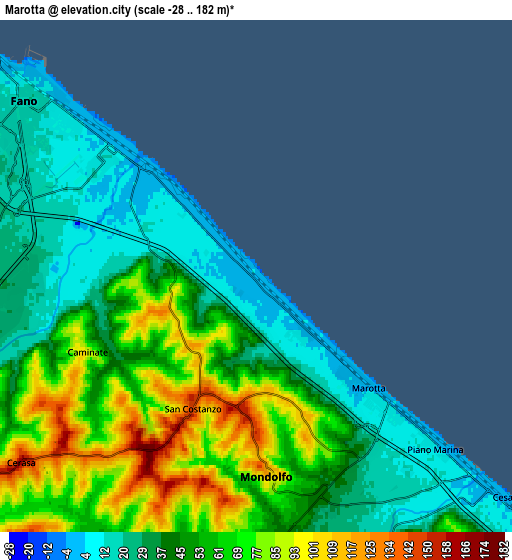 Zoom OUT 2x Marotta, Italy elevation map