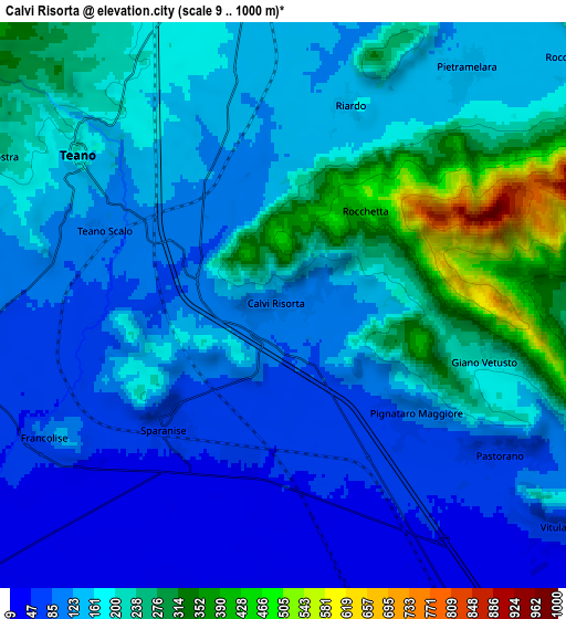 Zoom OUT 2x Calvi Risorta, Italy elevation map