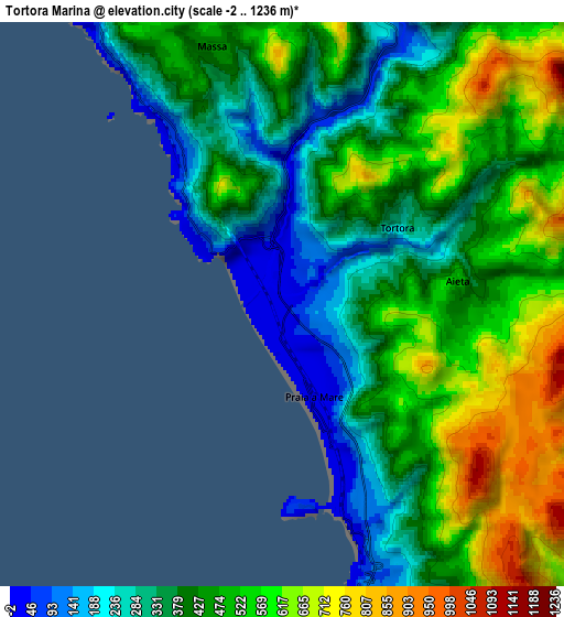 Zoom OUT 2x Tortora Marina, Italy elevation map