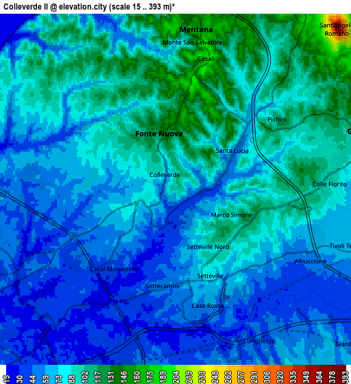 Zoom OUT 2x Colleverde II, Italy elevation map