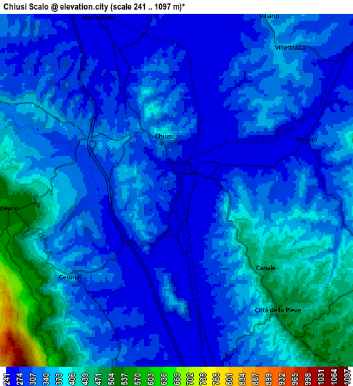 Zoom OUT 2x Chiusi Scalo, Italy elevation map