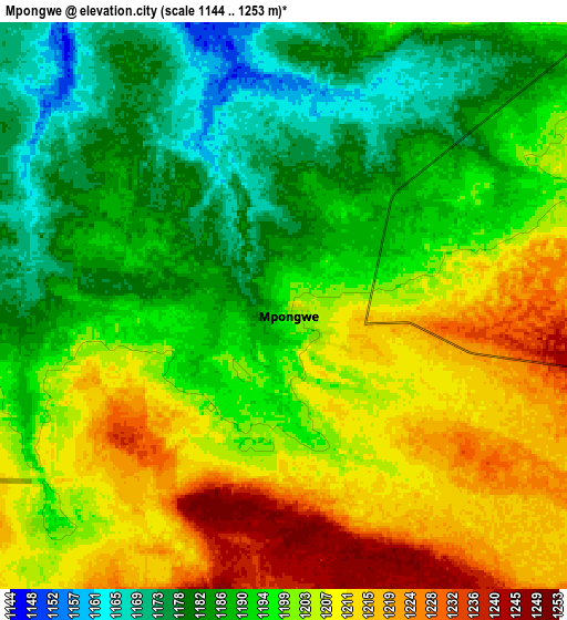 Zoom OUT 2x Mpongwe, Zambia elevation map