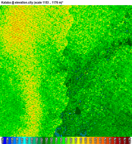 Zoom OUT 2x Kataba, Zambia elevation map