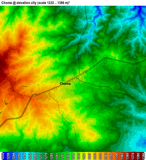 Zoom OUT 2x Choma, Zambia elevation map