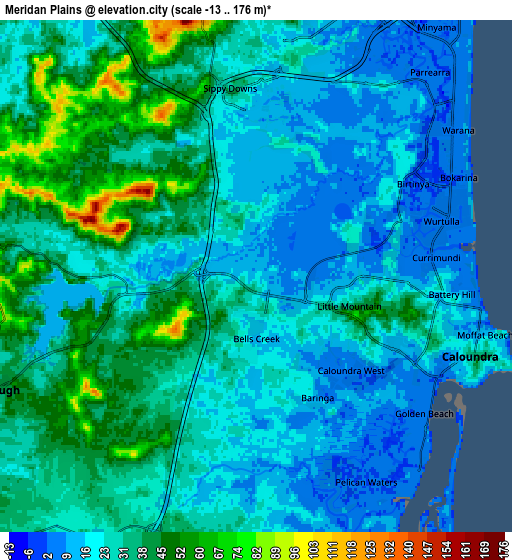 Zoom OUT 2x Meridan Plains, Australia elevation map