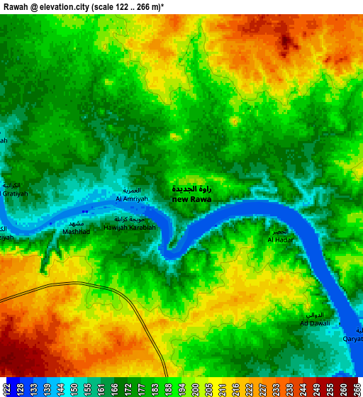Zoom OUT 2x Rāwah, Iraq elevation map