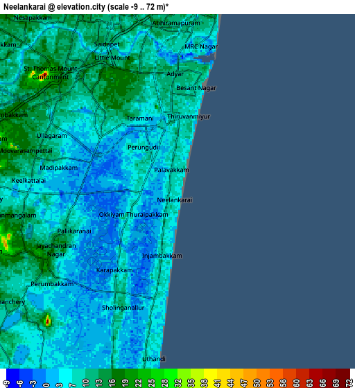 Zoom OUT 2x Neelankarai, India elevation map