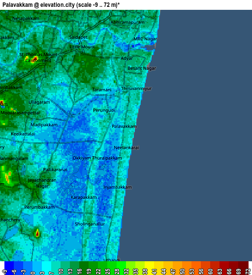 Zoom OUT 2x Palavakkam, India elevation map