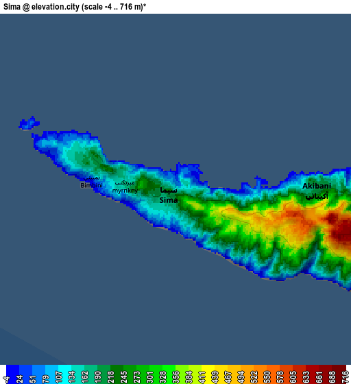 Zoom OUT 2x Sima, Comoros elevation map
