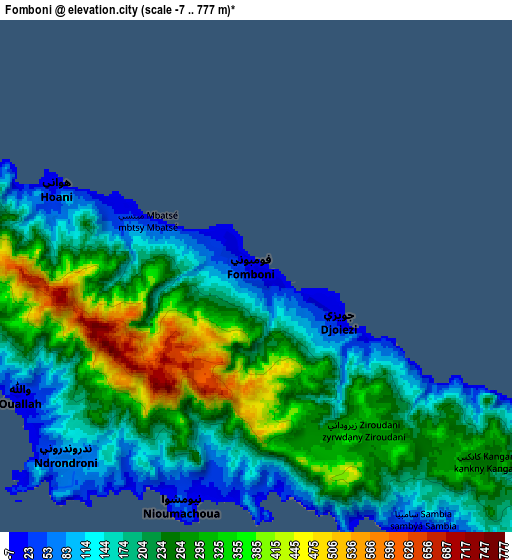 Zoom OUT 2x Fomboni, Comoros elevation map