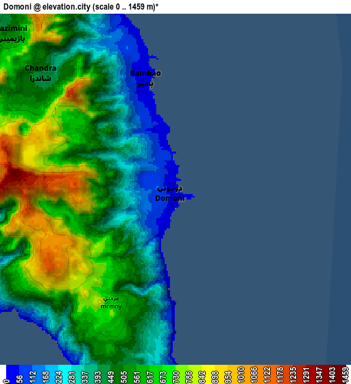 Zoom OUT 2x Domoni, Comoros elevation map