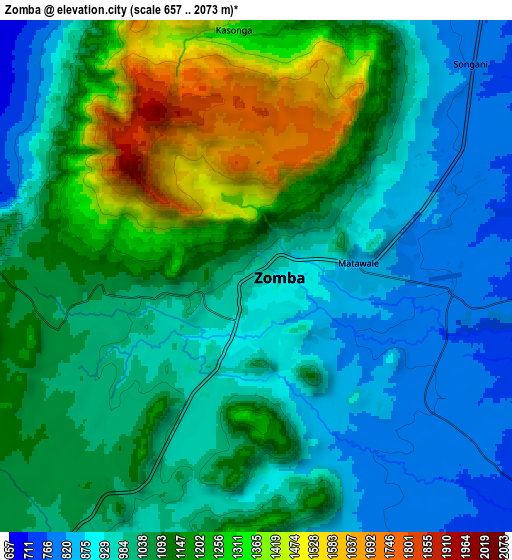 Zoom OUT 2x Zomba, Malawi elevation map
