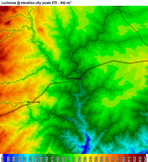 Zoom OUT 2x Luchenza, Malawi elevation map