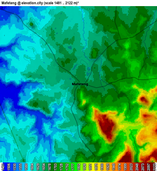 Zoom OUT 2x Mafeteng, Lesotho elevation map