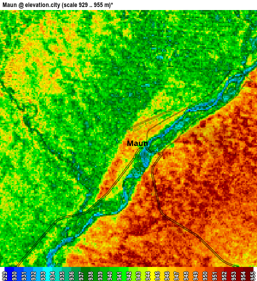 Zoom OUT 2x Maun, Botswana elevation map