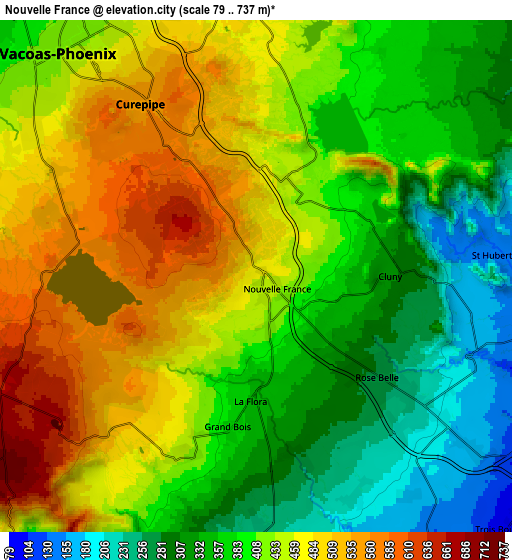 Zoom OUT 2x Nouvelle France, Mauritius elevation map