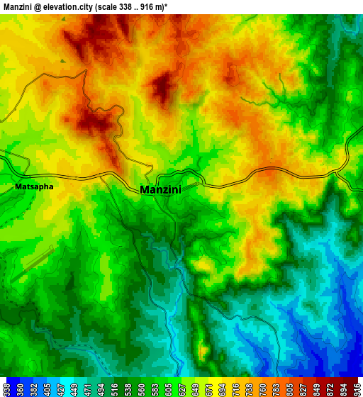 Zoom OUT 2x Manzini, Eswatini elevation map