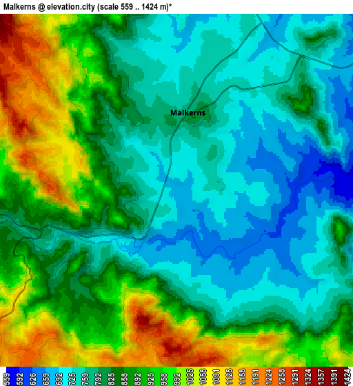Zoom OUT 2x Malkerns, Eswatini elevation map