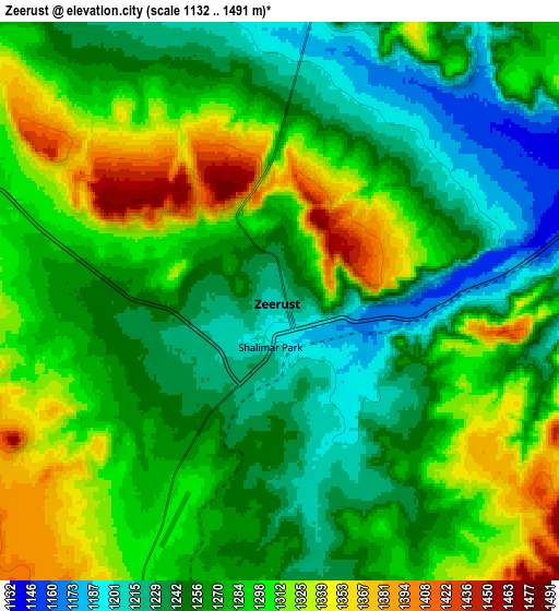 Zoom OUT 2x Zeerust, South Africa elevation map