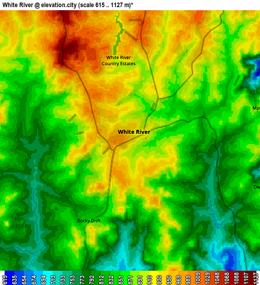 Zoom OUT 2x White River, South Africa elevation map