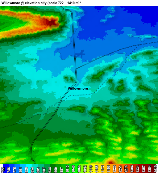 Zoom OUT 2x Willowmore, South Africa elevation map