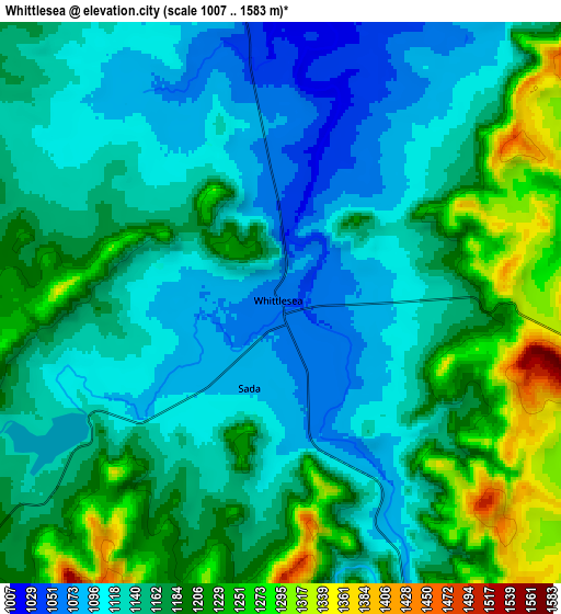 Zoom OUT 2x Whittlesea, South Africa elevation map