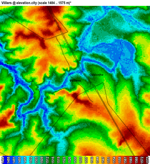 Zoom OUT 2x Villiers, South Africa elevation map
